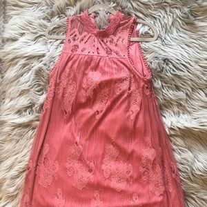 Elegant pink lace dress
